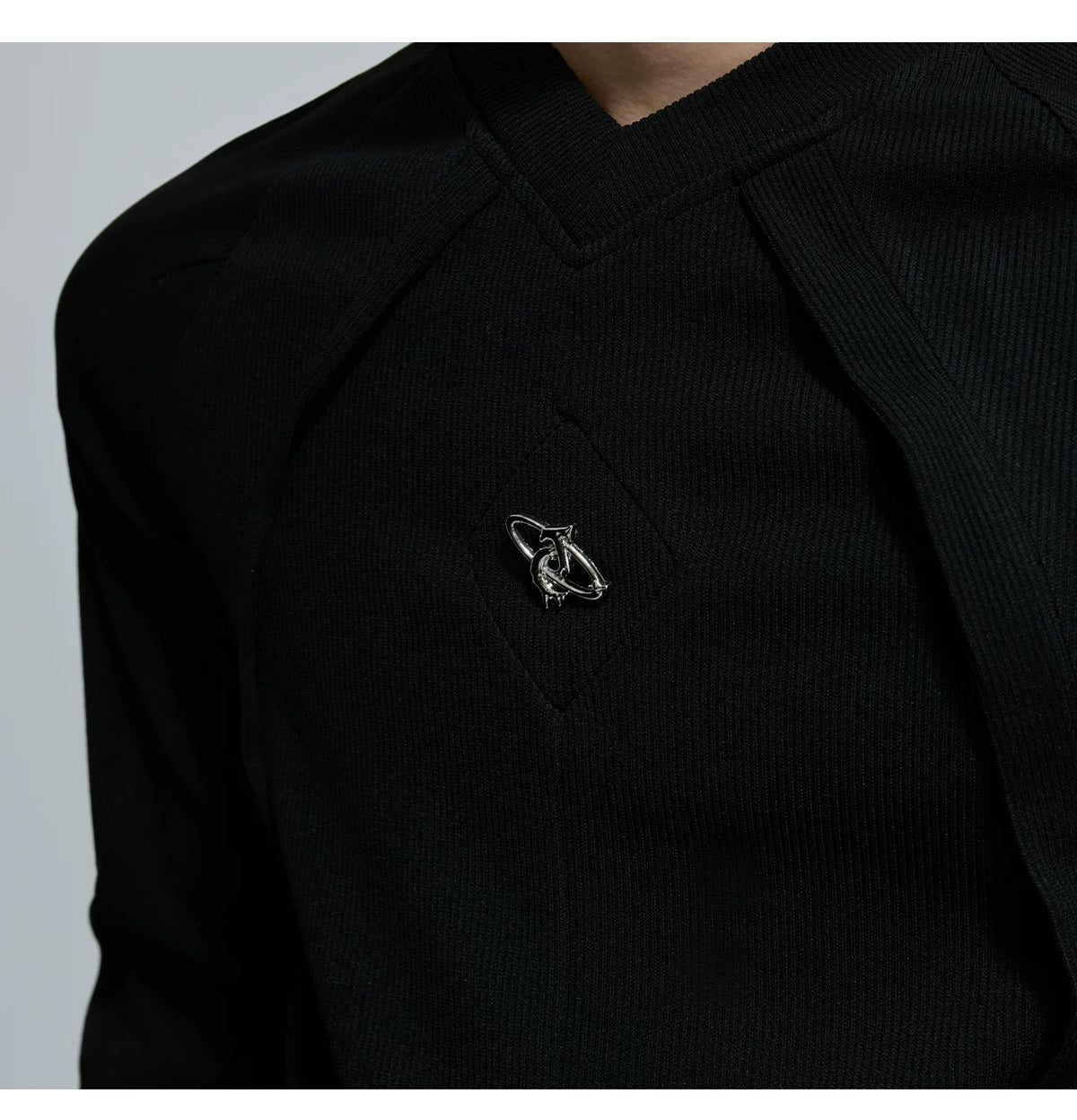 Deconstructed Panel Long-Sleeve Tee | Black or White - description image 5