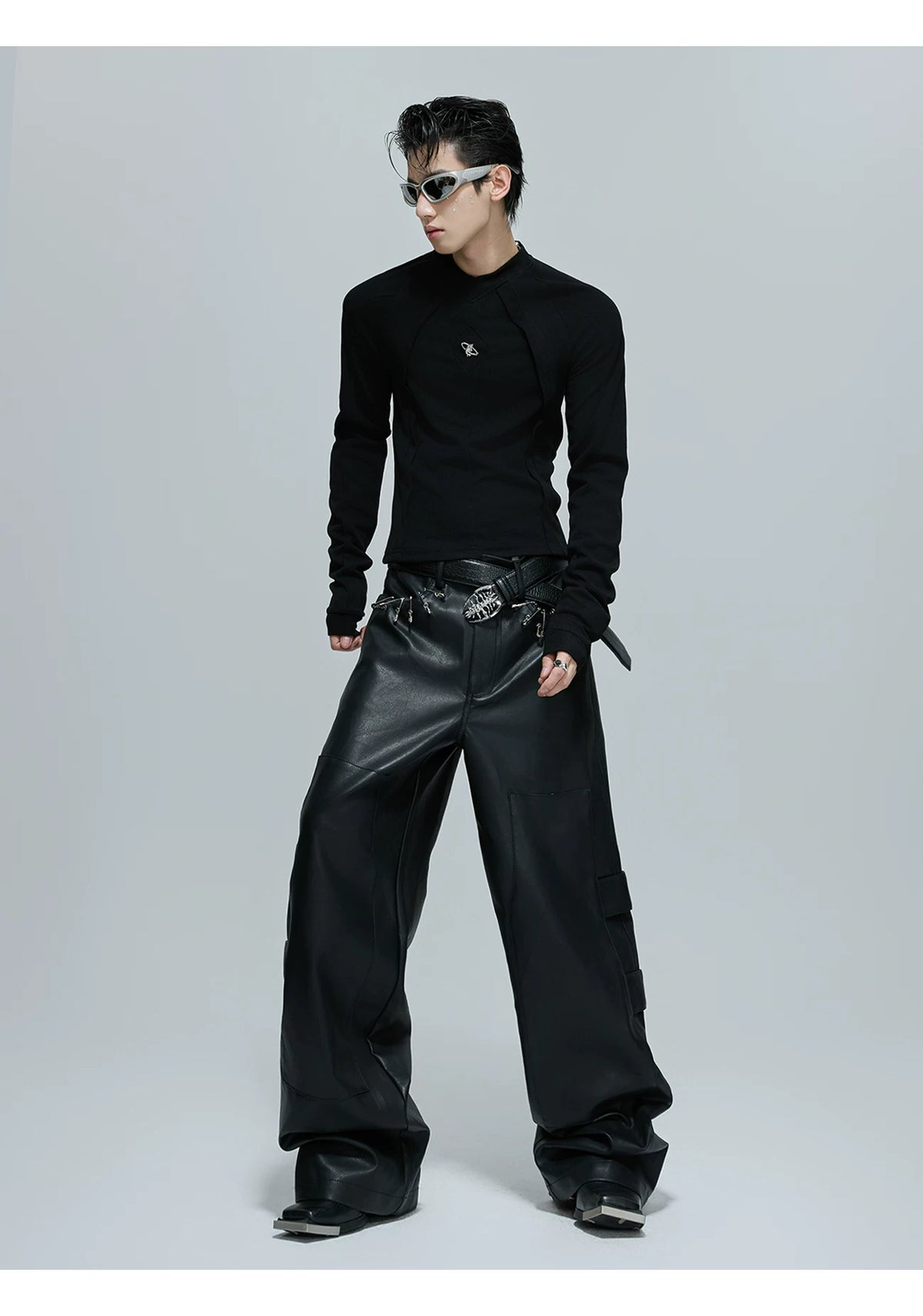 Deconstructed Panel Long-Sleeve Tee | Black or White - description image 8
