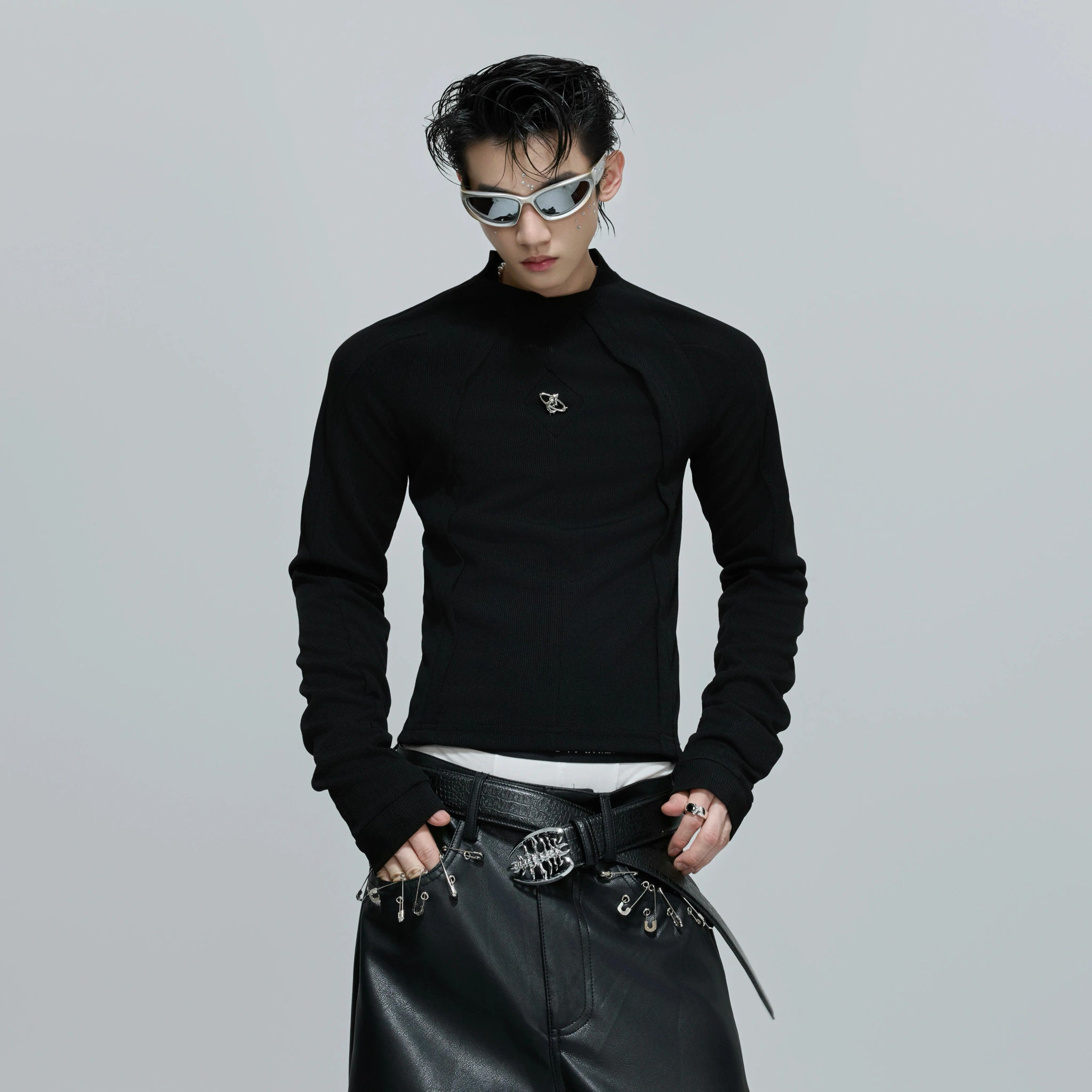 Deconstructed Panel Long-Sleeve Tee | Black or White - main image 1