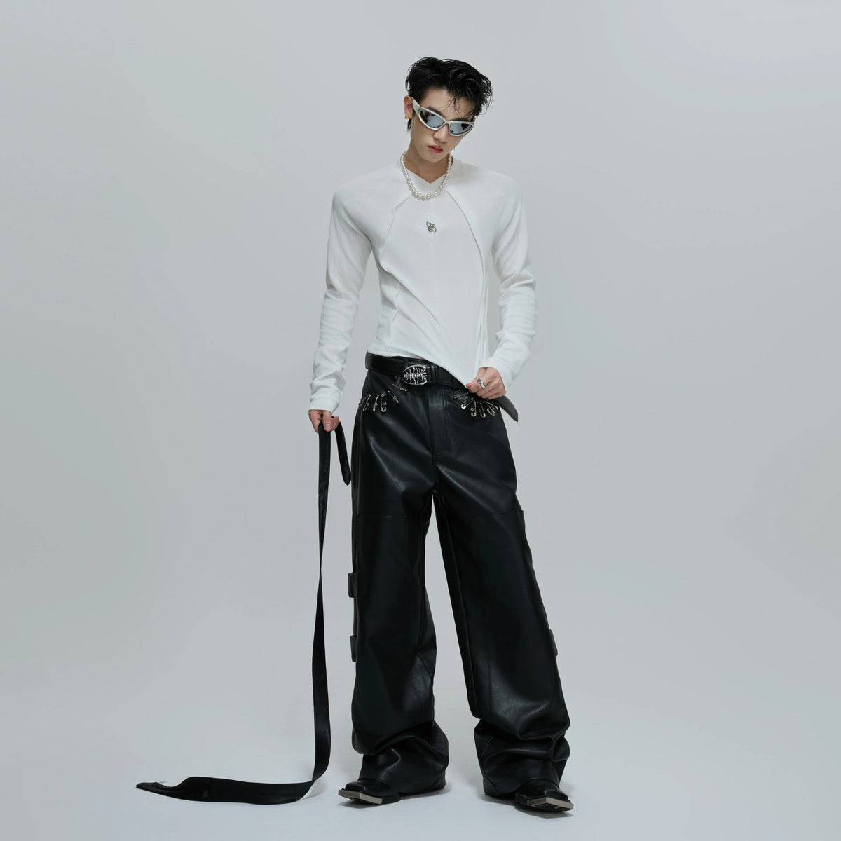 Deconstructed Panel Long-Sleeve Tee | Black or White - main image 5
