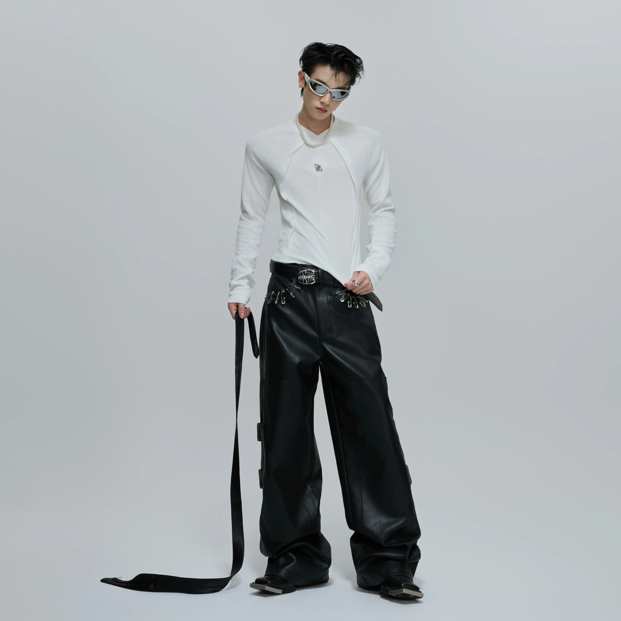 Deconstructed Panel Long-Sleeve Tee | Black or White - main image 5
