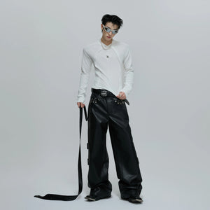 Deconstructed Panel Long-Sleeve Tee | Black or White - main image 5