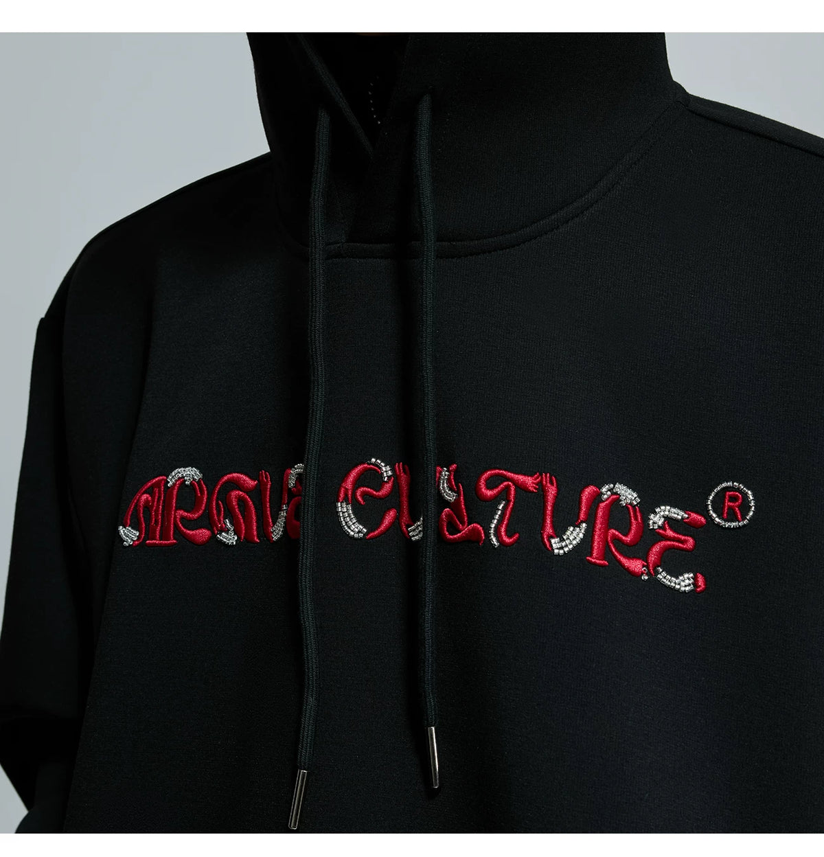 Beaded Embroidered Oversized Hoodie | Argue Culture - description image 3