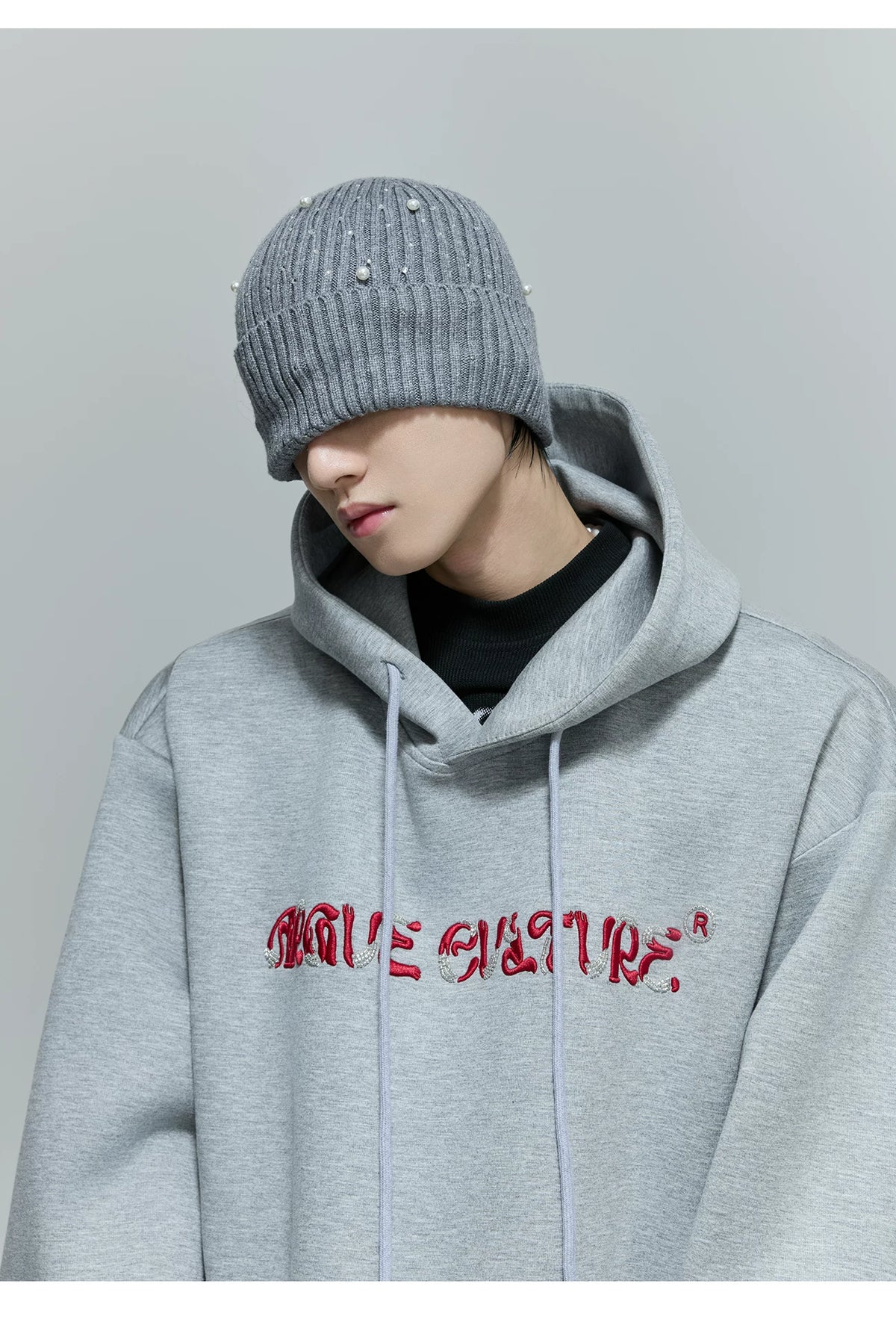 Beaded Embroidered Oversized Hoodie | Argue Culture - description image 5