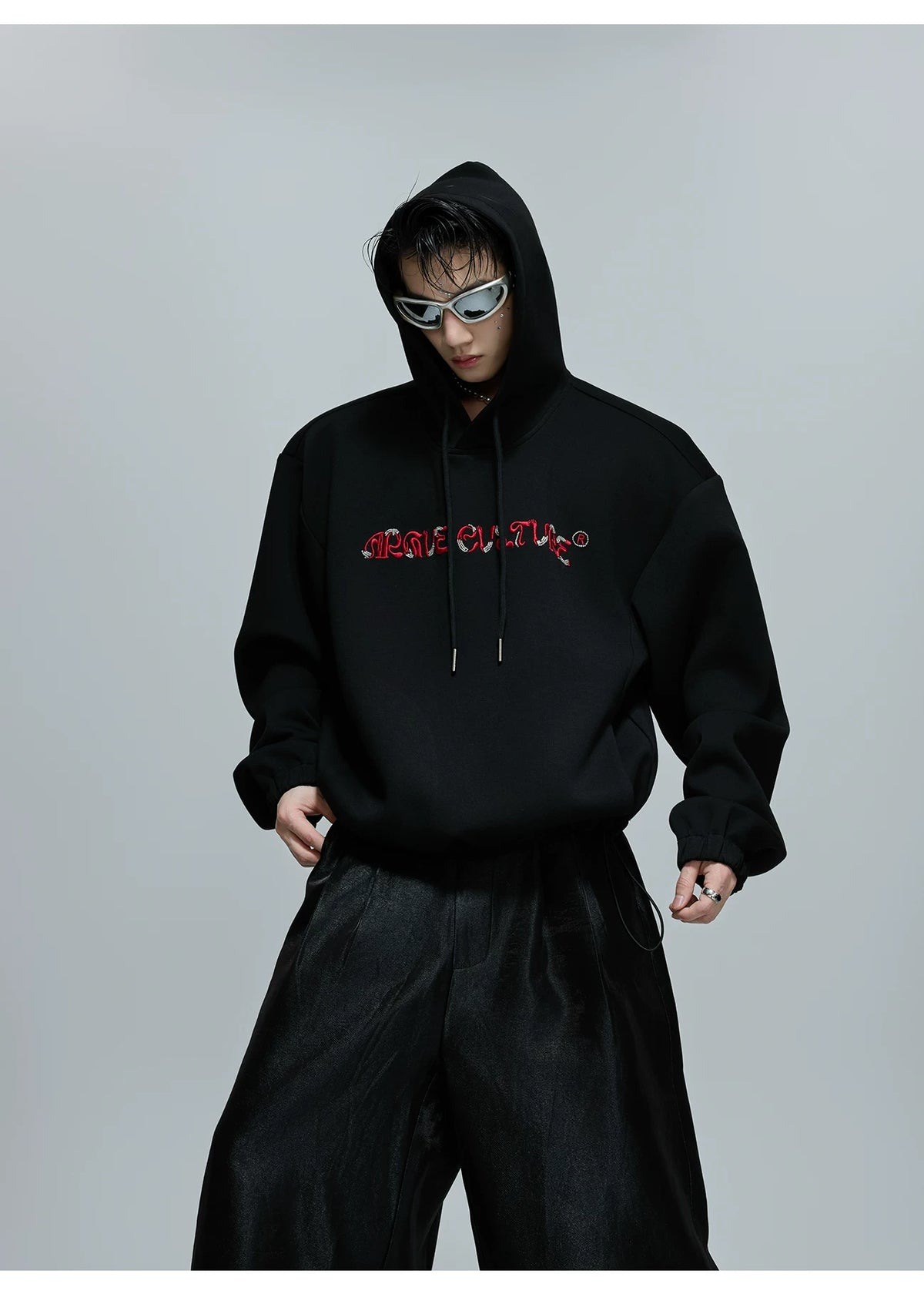 Beaded Embroidered Oversized Hoodie | Argue Culture - description image 8