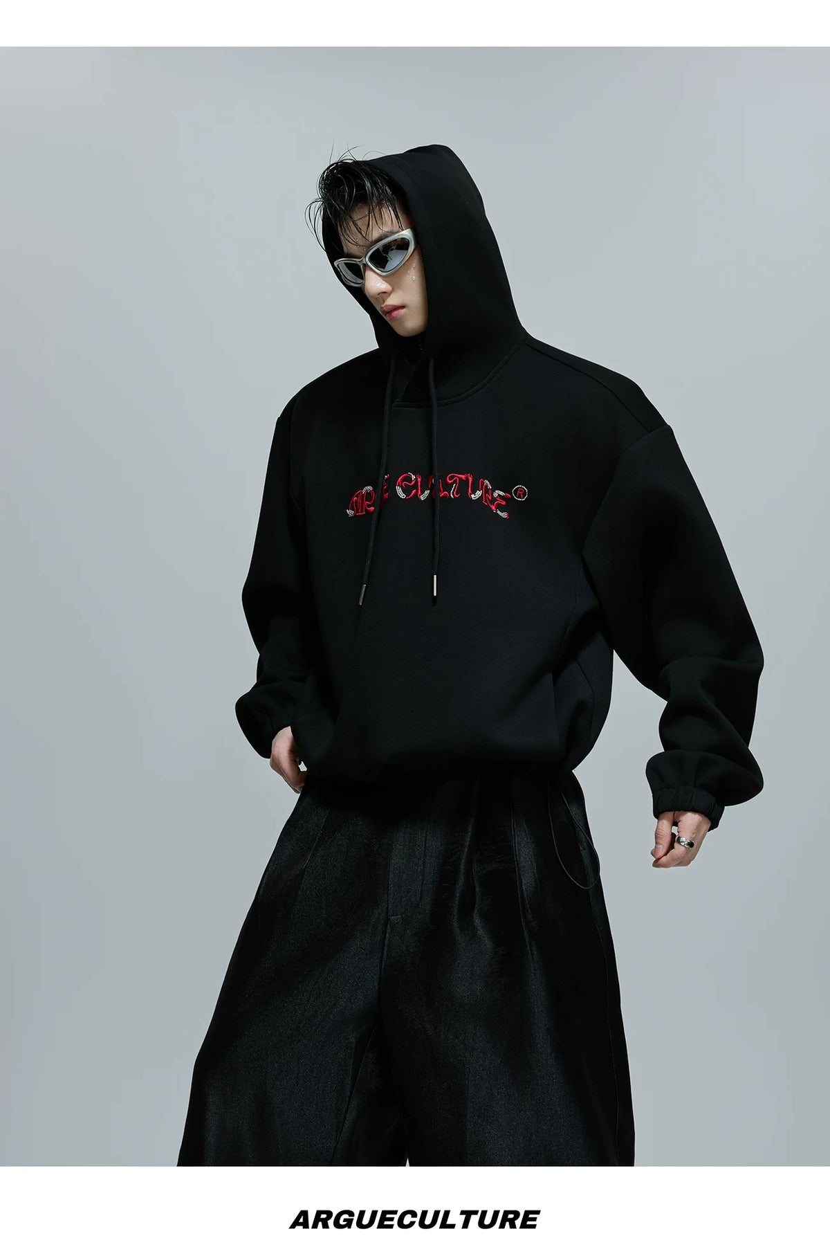 Beaded Embroidered Oversized Hoodie | Argue Culture - description image 10