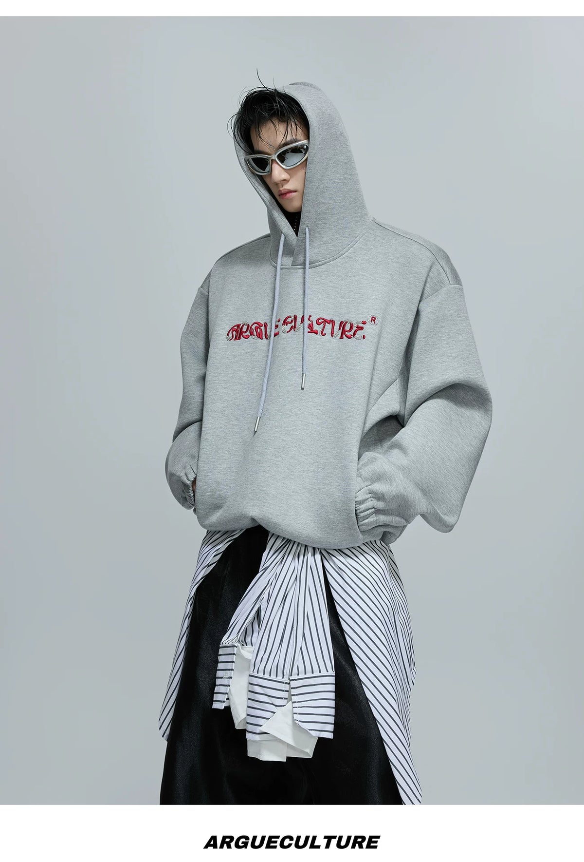 Beaded Embroidered Oversized Hoodie | Argue Culture - description image 13