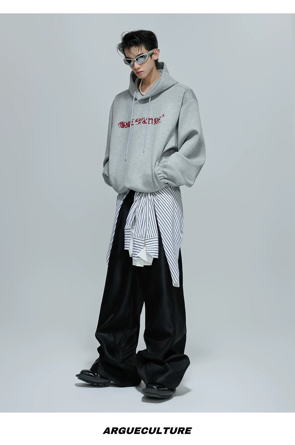 Beaded Embroidered Oversized Hoodie | Argue Culture - description image 14