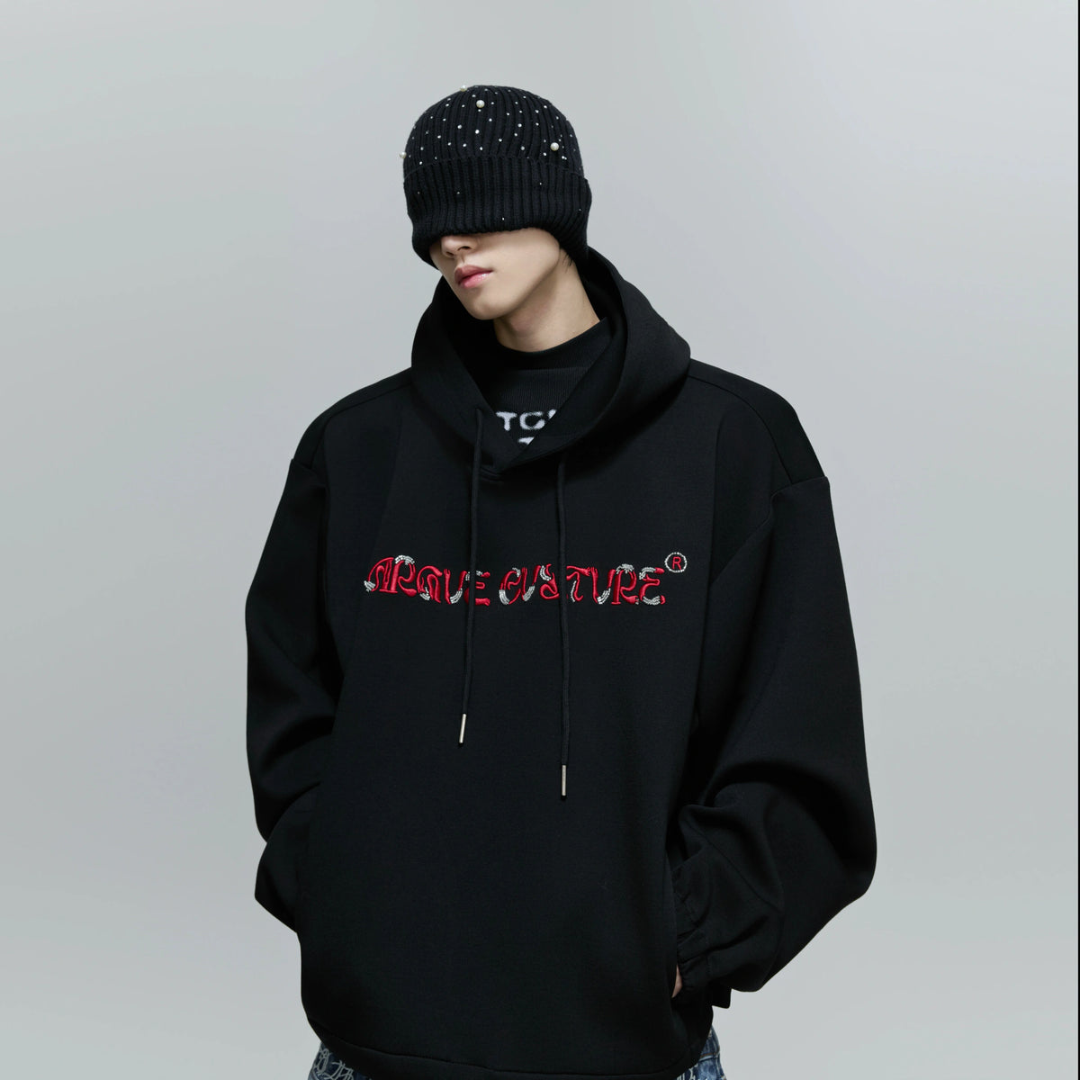 Beaded Embroidered Oversized Hoodie | Argue Culture - main image 1