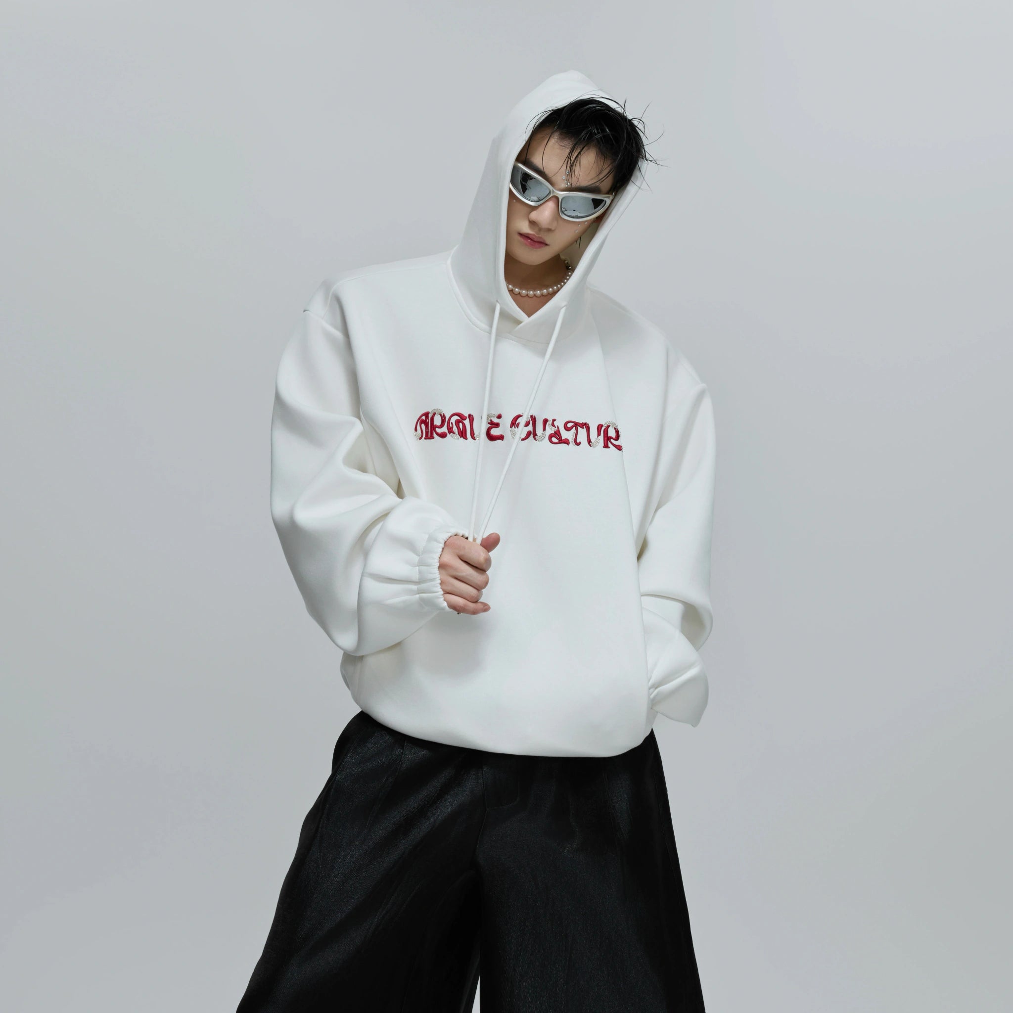 Beaded Embroidered Oversized Hoodie | Argue Culture - main image 3
