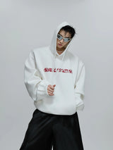 Beaded Embroidered Oversized Hoodie | Argue Culture - White Top