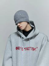 Beaded Embroidered Oversized Hoodie | Argue Culture - Gray Top