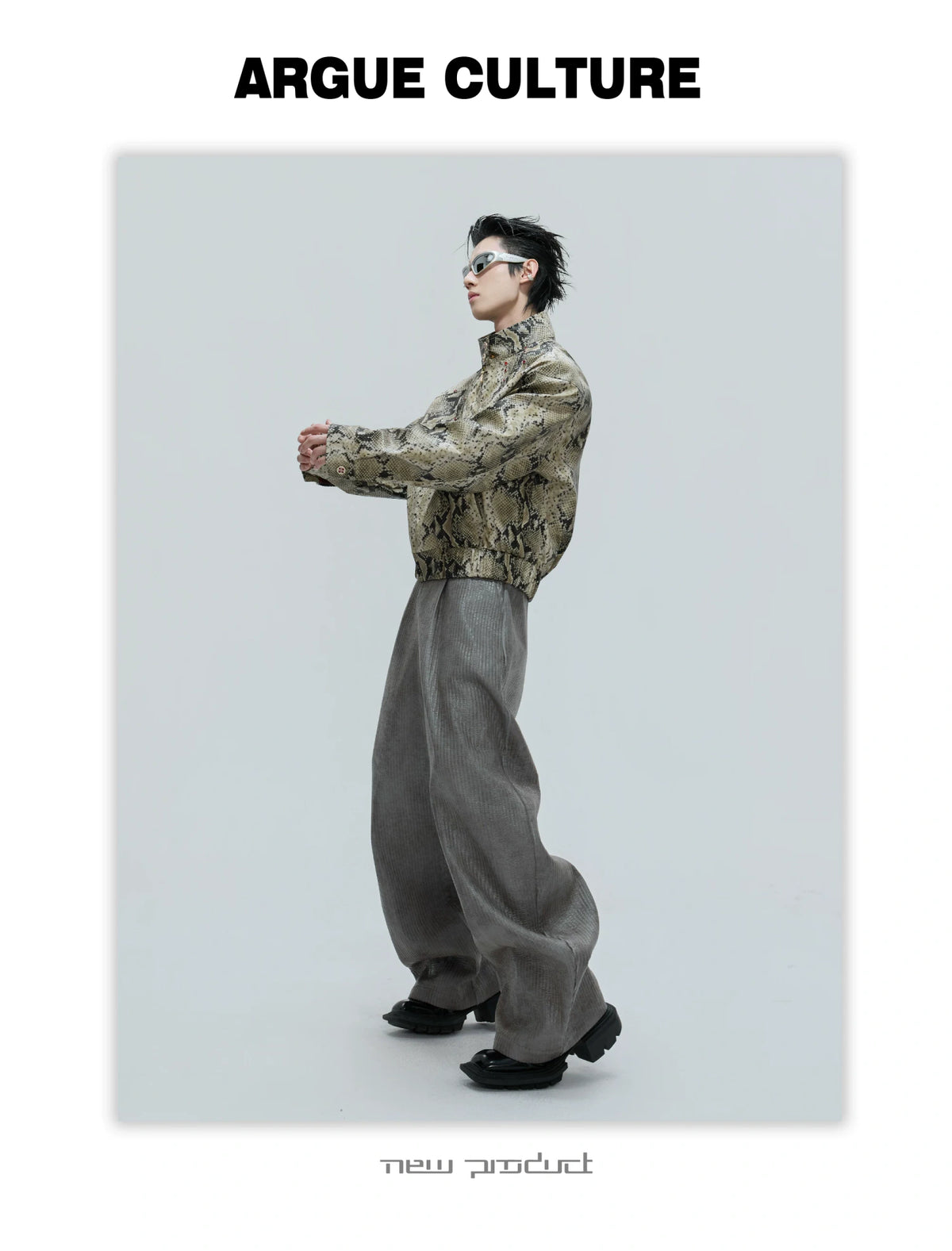 Reversible Croc-Texture Faux Leather Jacket | Cropped - description image 21