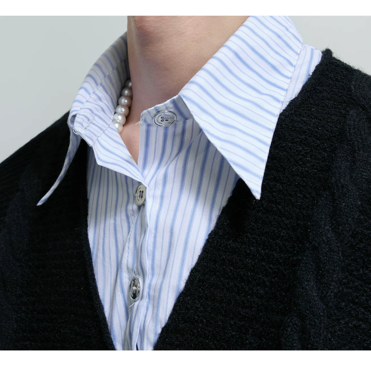 Relaxed Cable-Knit Faux-Layer Sweater | Unisex - description image 9