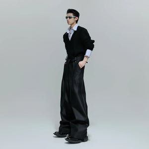 Pleated Cotton-Blend Tie-Waist Straight-Leg Trousers - main image 5