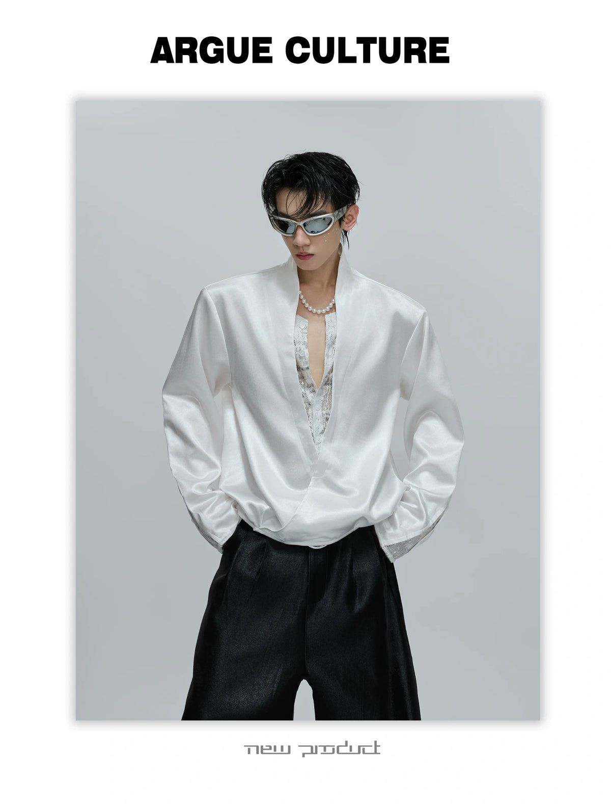 Relaxed Layered Lace-Panel Cotton Modal Shirt - description image 6