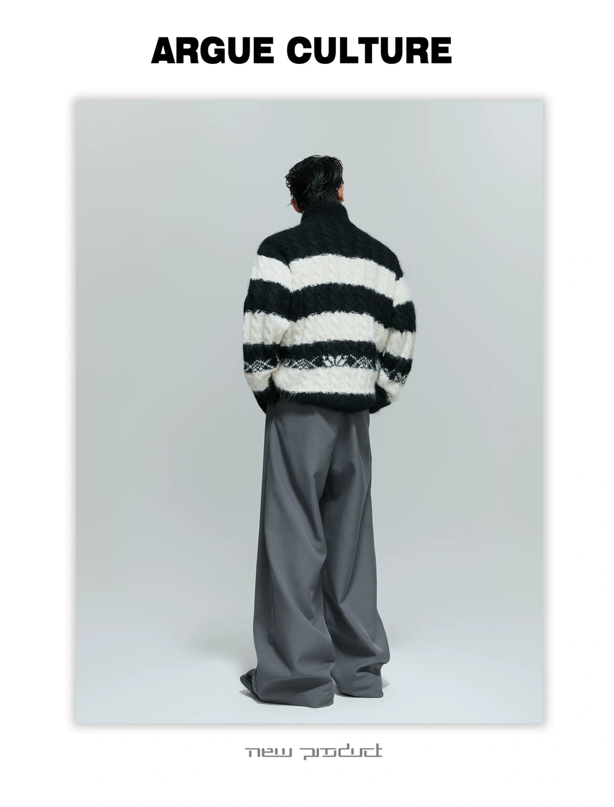 Color-Block Zip Knit Cardigan in Cotton-Wool Blend - description image 7