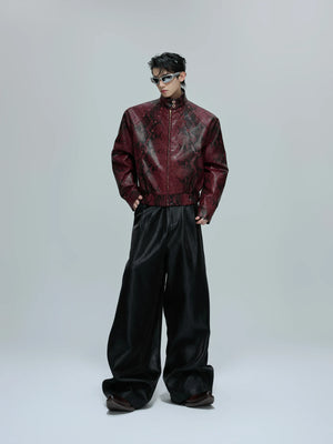 Pleated Wide-Leg Trousers | High-Waist Cotton Blend - main image 5