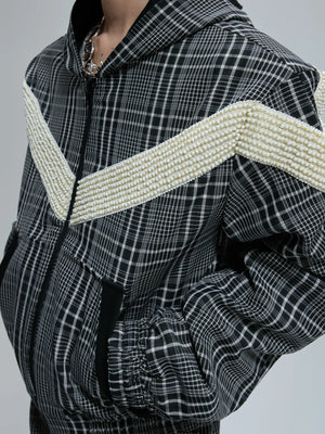 Reversible Houndstooth Hoodie and Relaxed Pants Set - main image 4