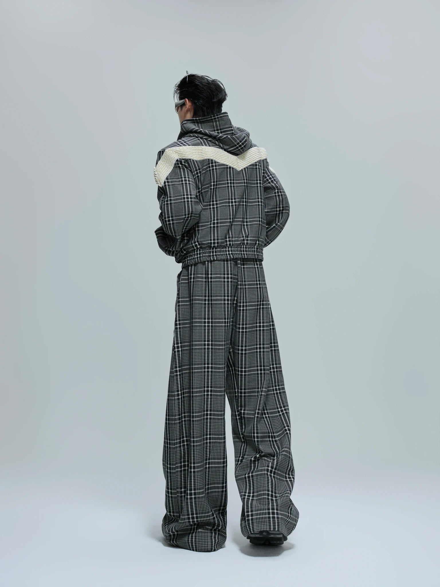 Reversible Houndstooth Hoodie and Relaxed Pants Set - main image 5