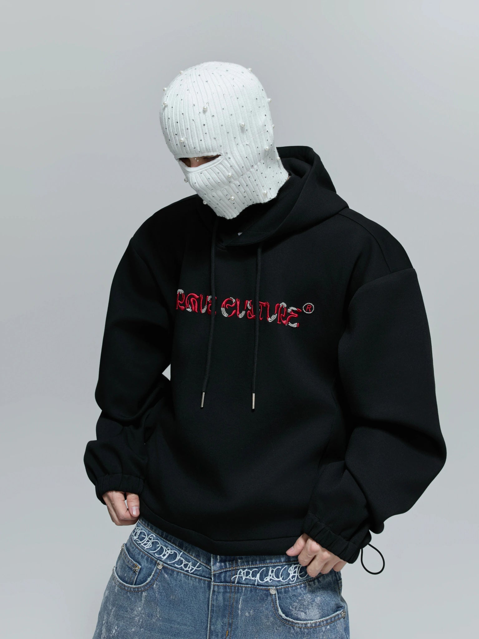 Rhinestone Knit Hat with Adjustable Strap - main image 5