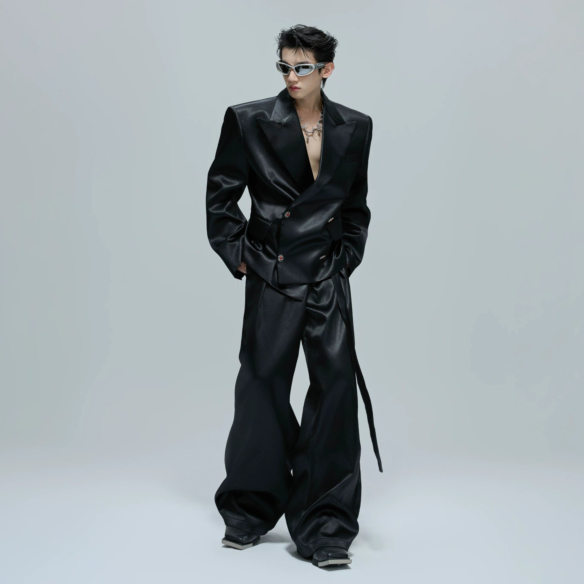 Liquid-Shine Cotton Suit Separates | Relaxed Tailoring - main image 2