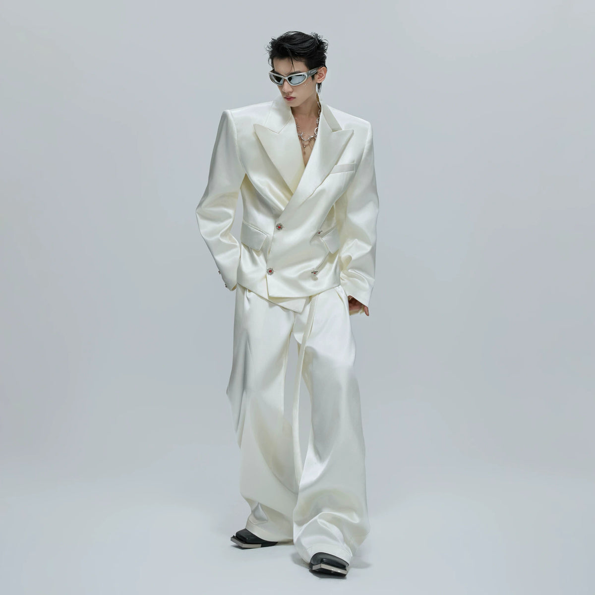 Liquid-Shine Cotton Suit Separates | Relaxed Tailoring - main image 4