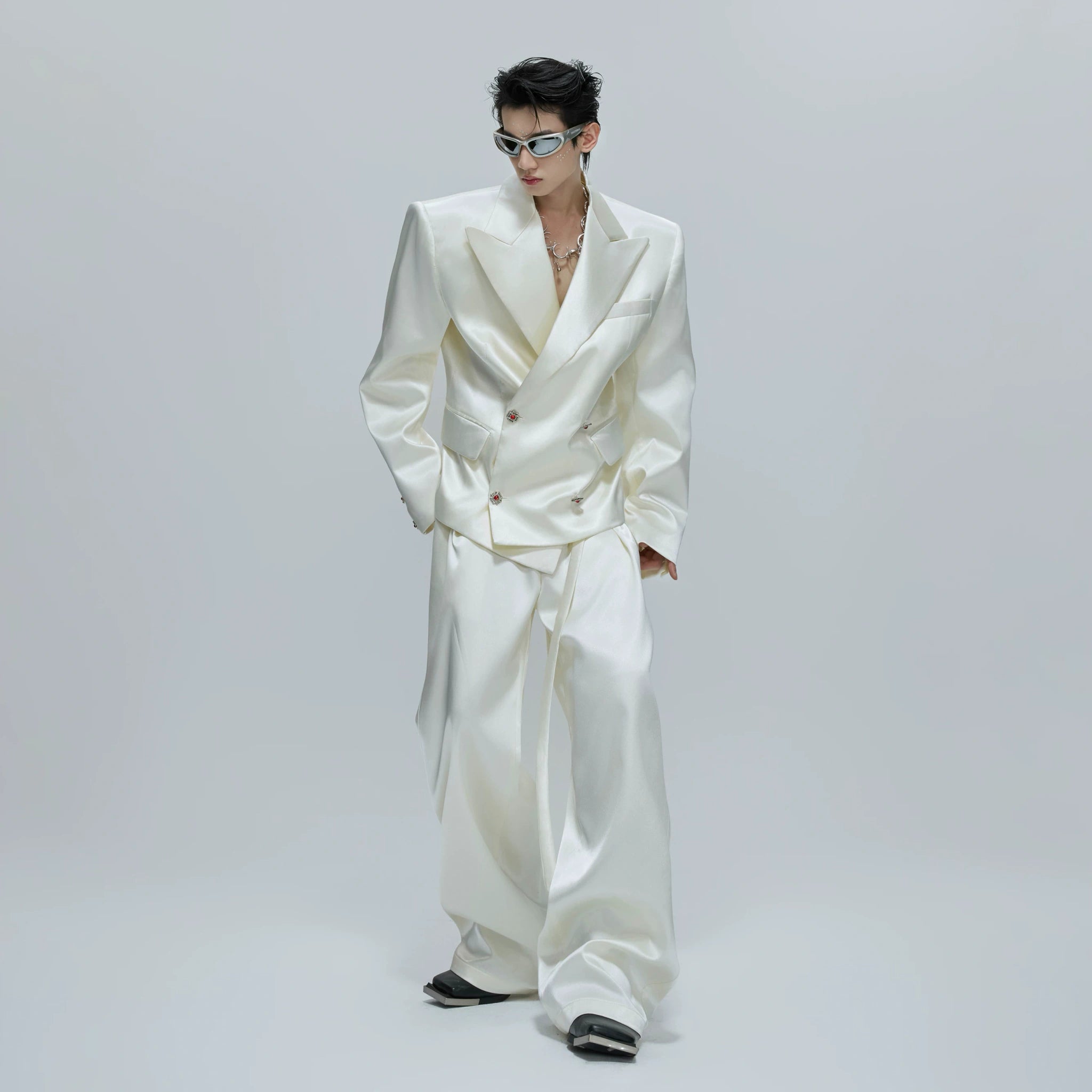 Liquid-Shine Cotton Suit Separates | Relaxed Tailoring - main image 4