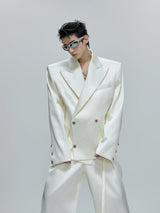 Liquid-Shine Cotton Suit Separates | Relaxed Tailoring - White Top