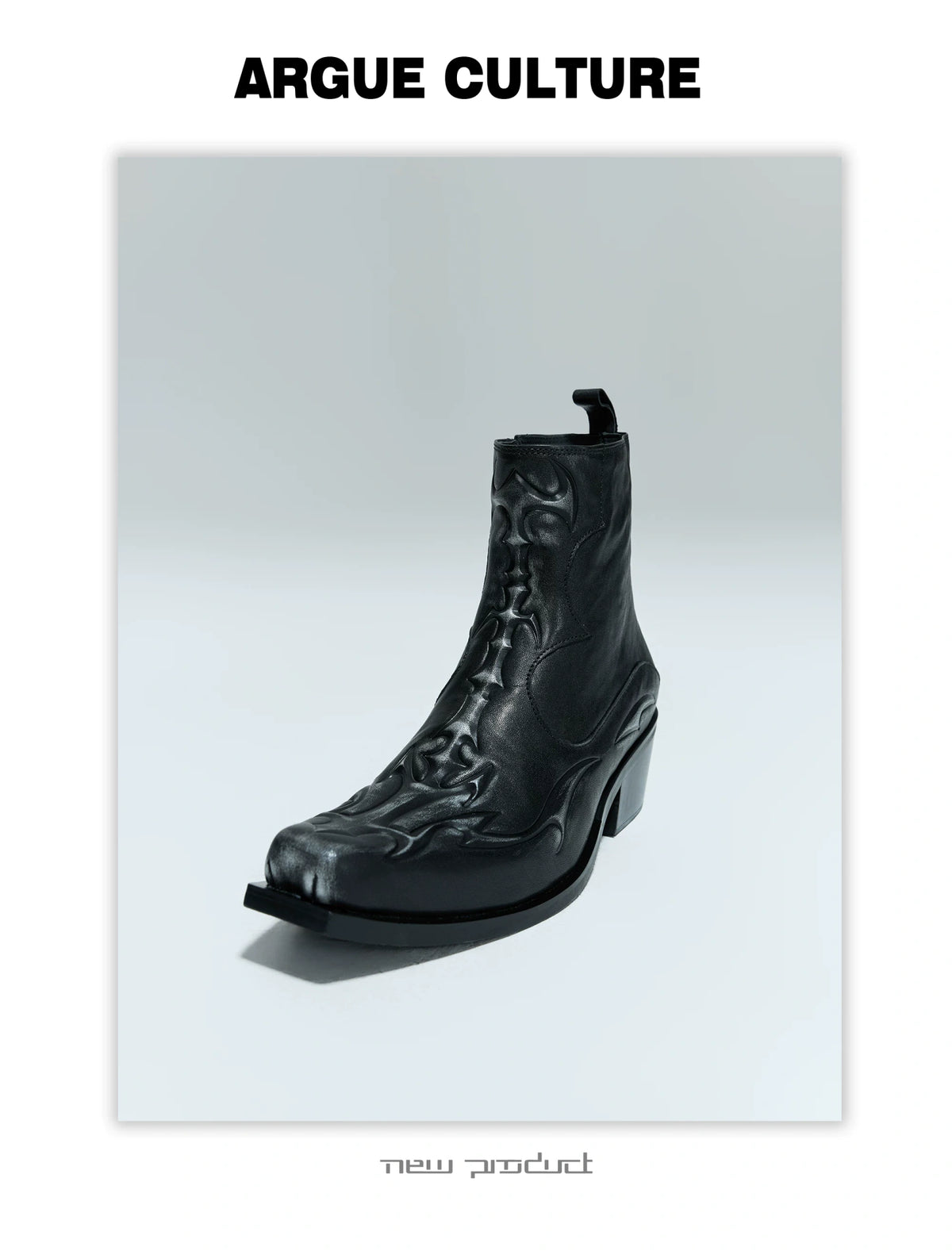 Black Leather Spine Chelsea Boots with Platform Heel - description image 1