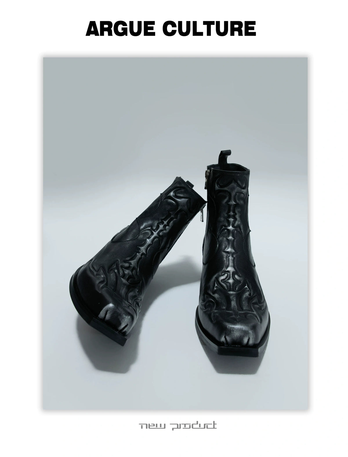 Black Leather Spine Chelsea Boots with Platform Heel - description image 13