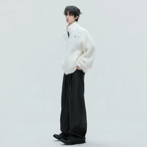 Pearl-Detail Wool-Blend Zip Cardigan Sweater | Unisex - main image 5