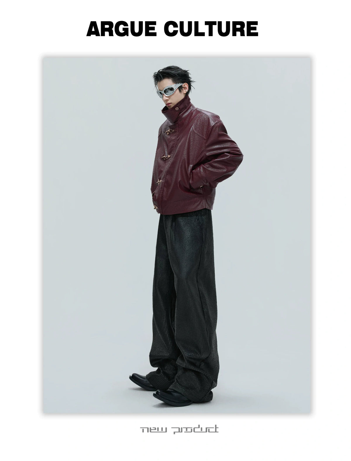 Ostrich Leather Padded Jacket with Flight Buckles - description image 4