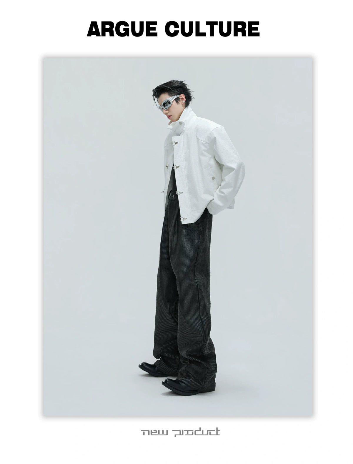 Ostrich Leather Padded Jacket with Flight Buckles - description image 10