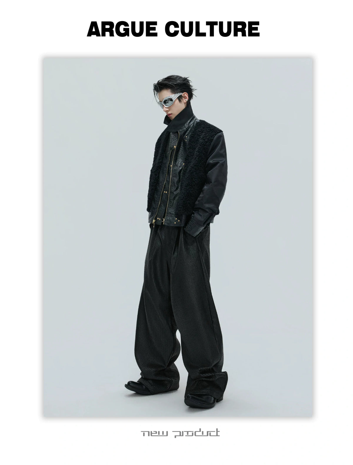 Ostrich Leather Padded Jacket with Flight Buckles - description image 14