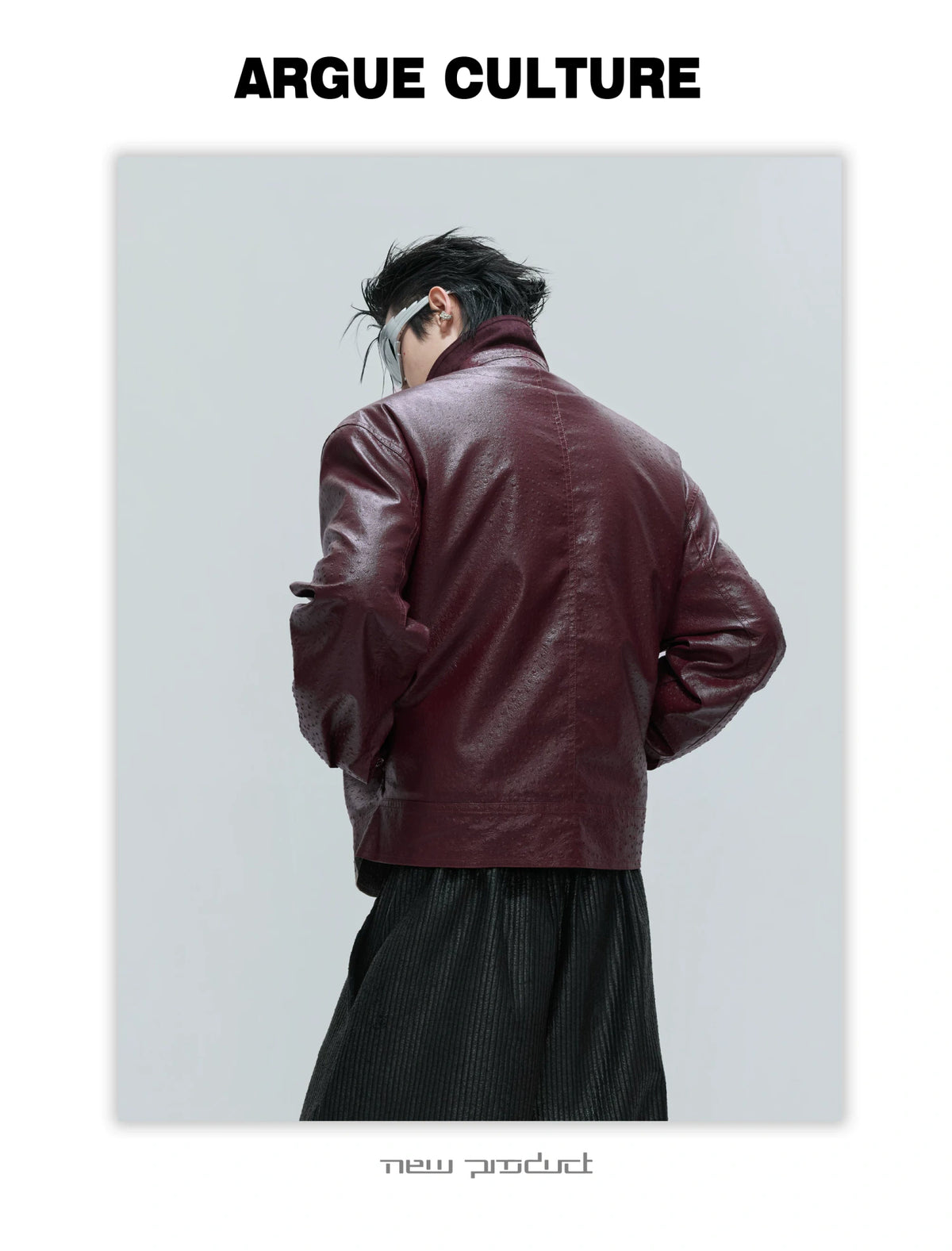 Ostrich Leather Padded Jacket with Flight Buckles - description image 18
