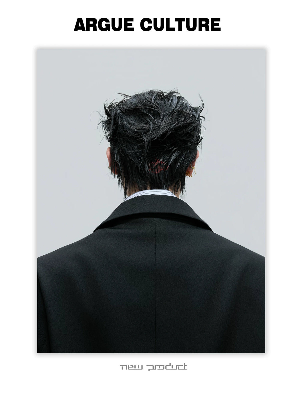 Asymmetric Wool-Blend Suit Jacket with Cinched Waist - description image 10