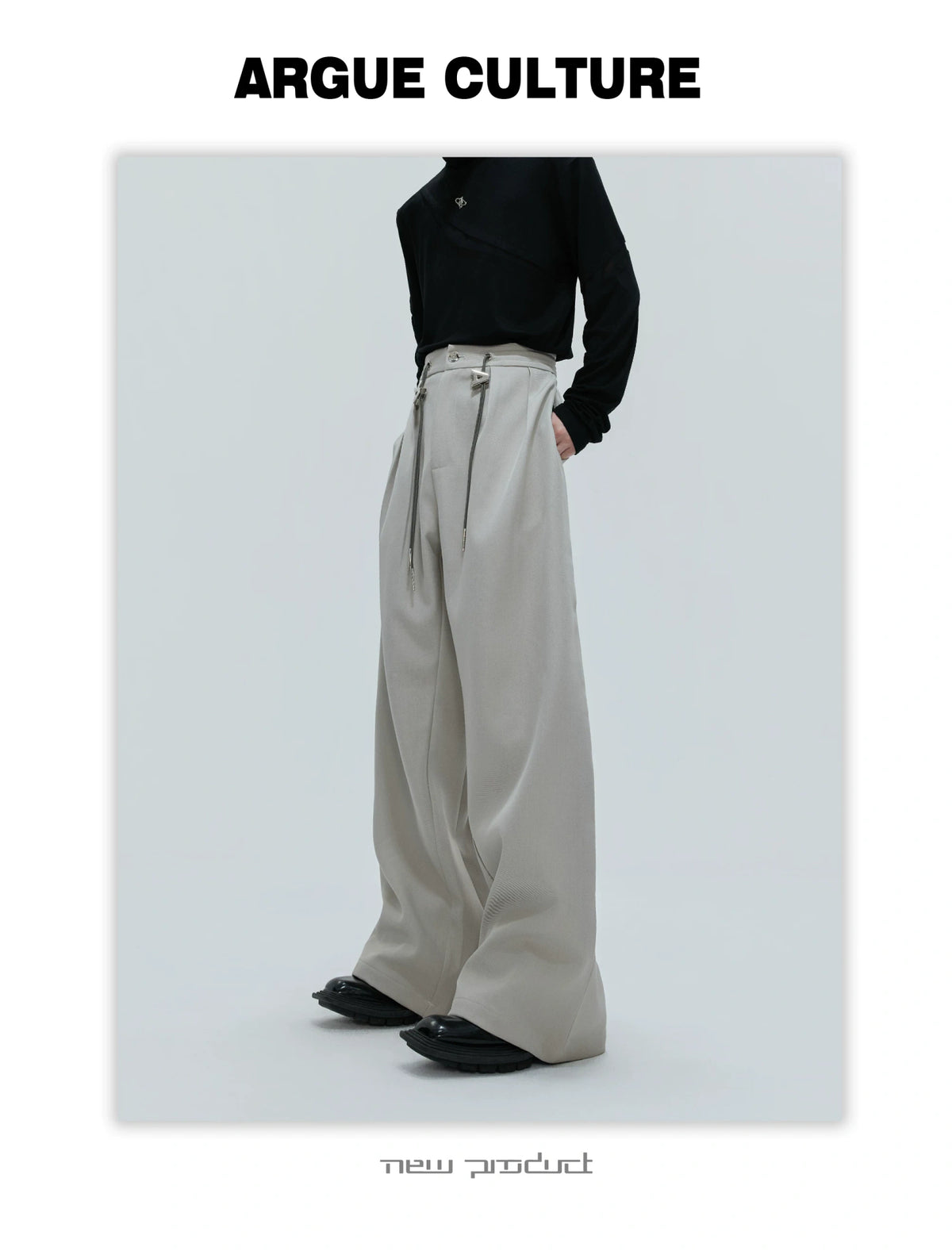 Asymmetric Wool-Blend Suit Jacket with Cinched Waist - description image 20