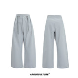 Asymmetric Wool-Blend Suit Jacket with Cinched Waist - White Pants