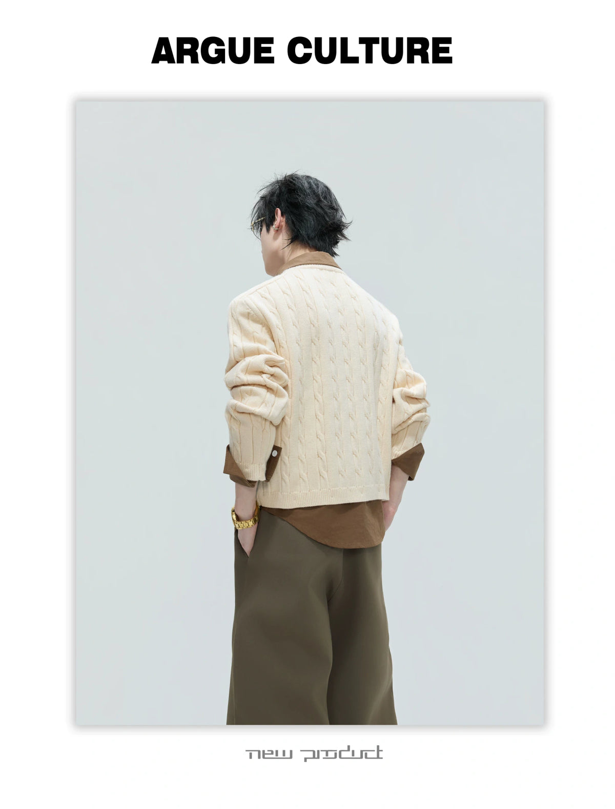 Pearl-Logo Two-Piece Wool-Blend Knit Sweater - description image 3