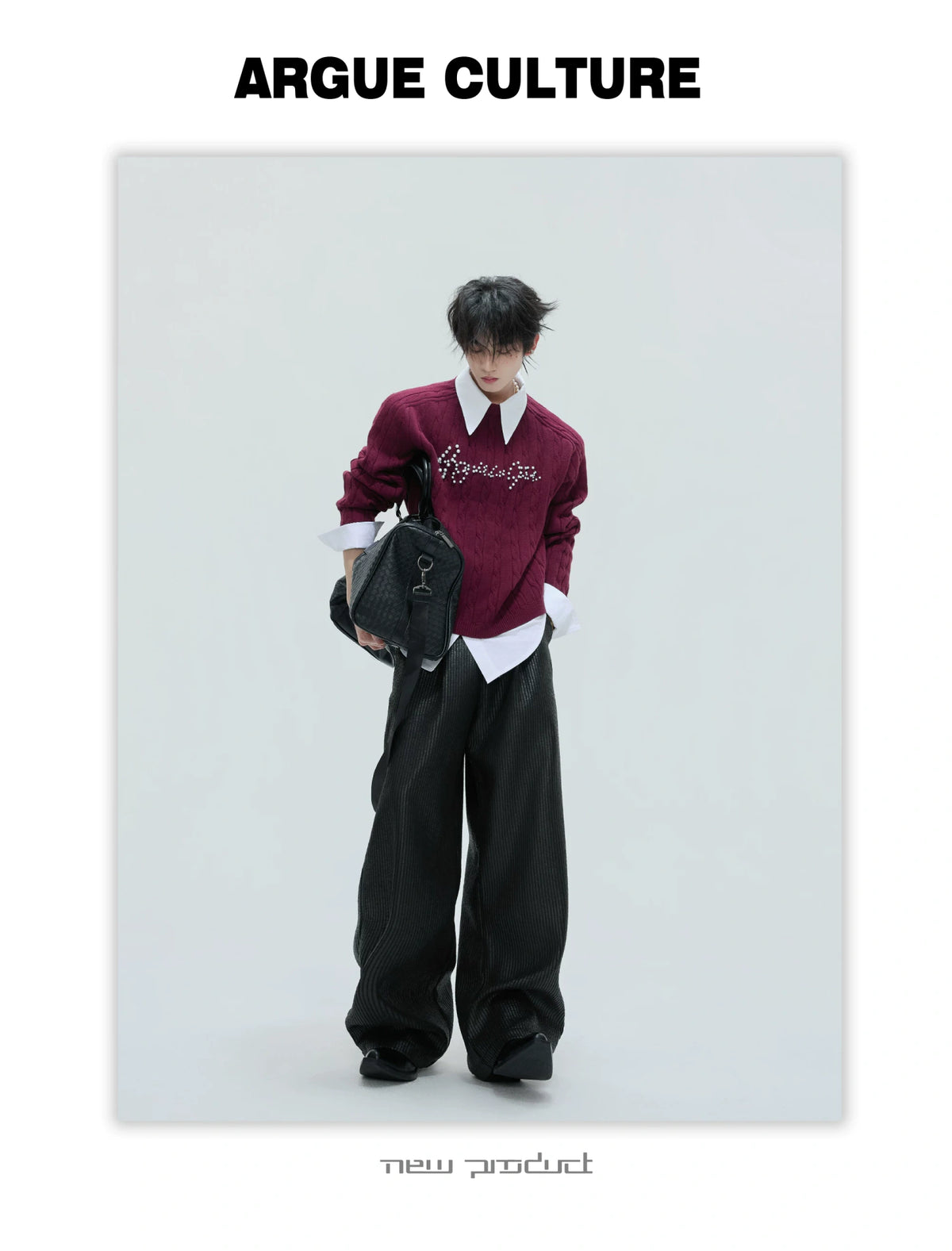 Pearl-Logo Two-Piece Wool-Blend Knit Sweater - description image 8