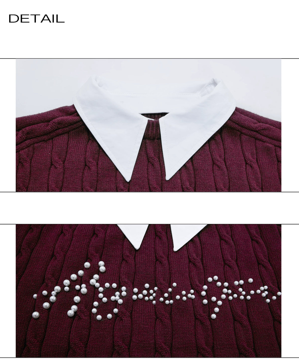 Pearl-Logo Two-Piece Wool-Blend Knit Sweater - description image 17