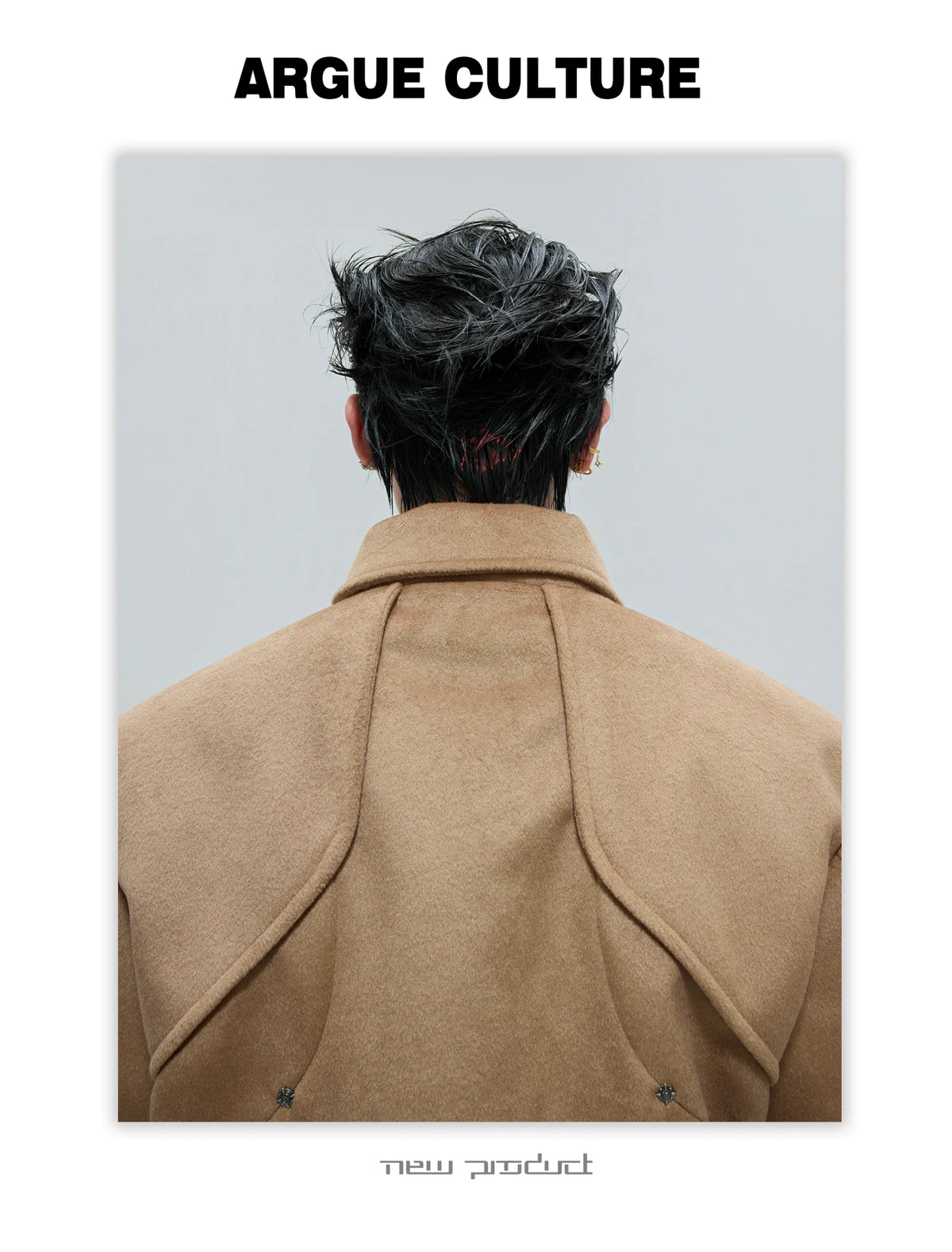 Asymmetric Wool-Alpaca Short Jacket | Black/Brown - description image 11