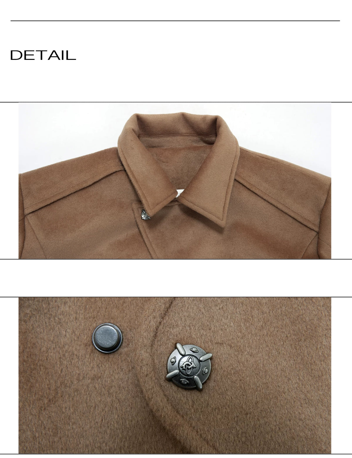 Asymmetric Wool-Alpaca Short Jacket | Black/Brown - description image 20