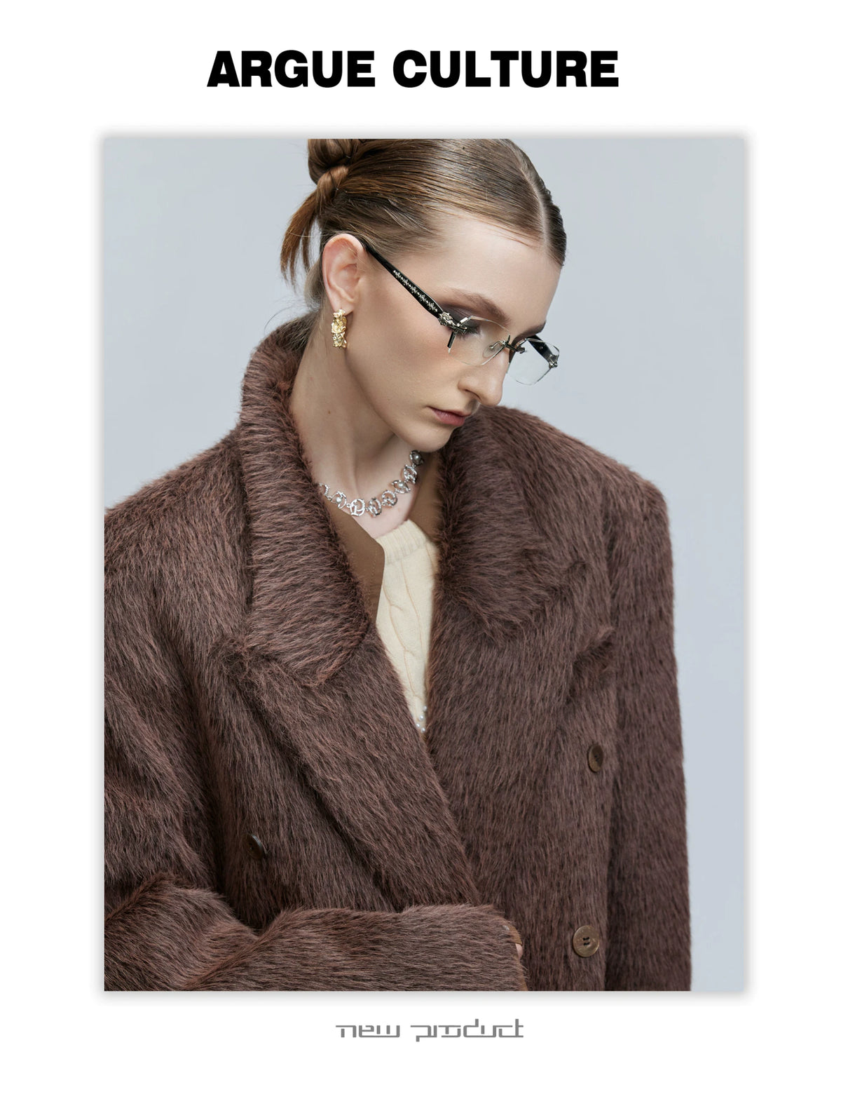 Longline Double-Breasted Alpaca Wool Blend Coat - description image 2