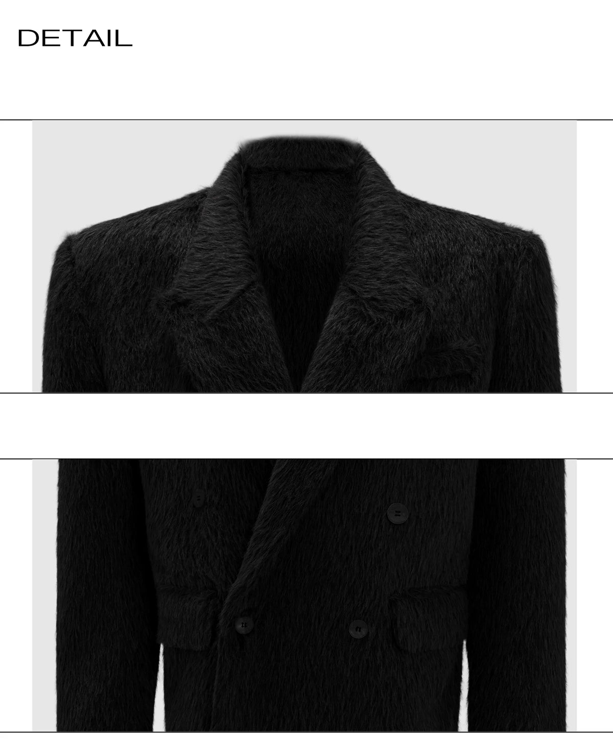 Longline Double-Breasted Alpaca Wool Blend Coat - description image 14