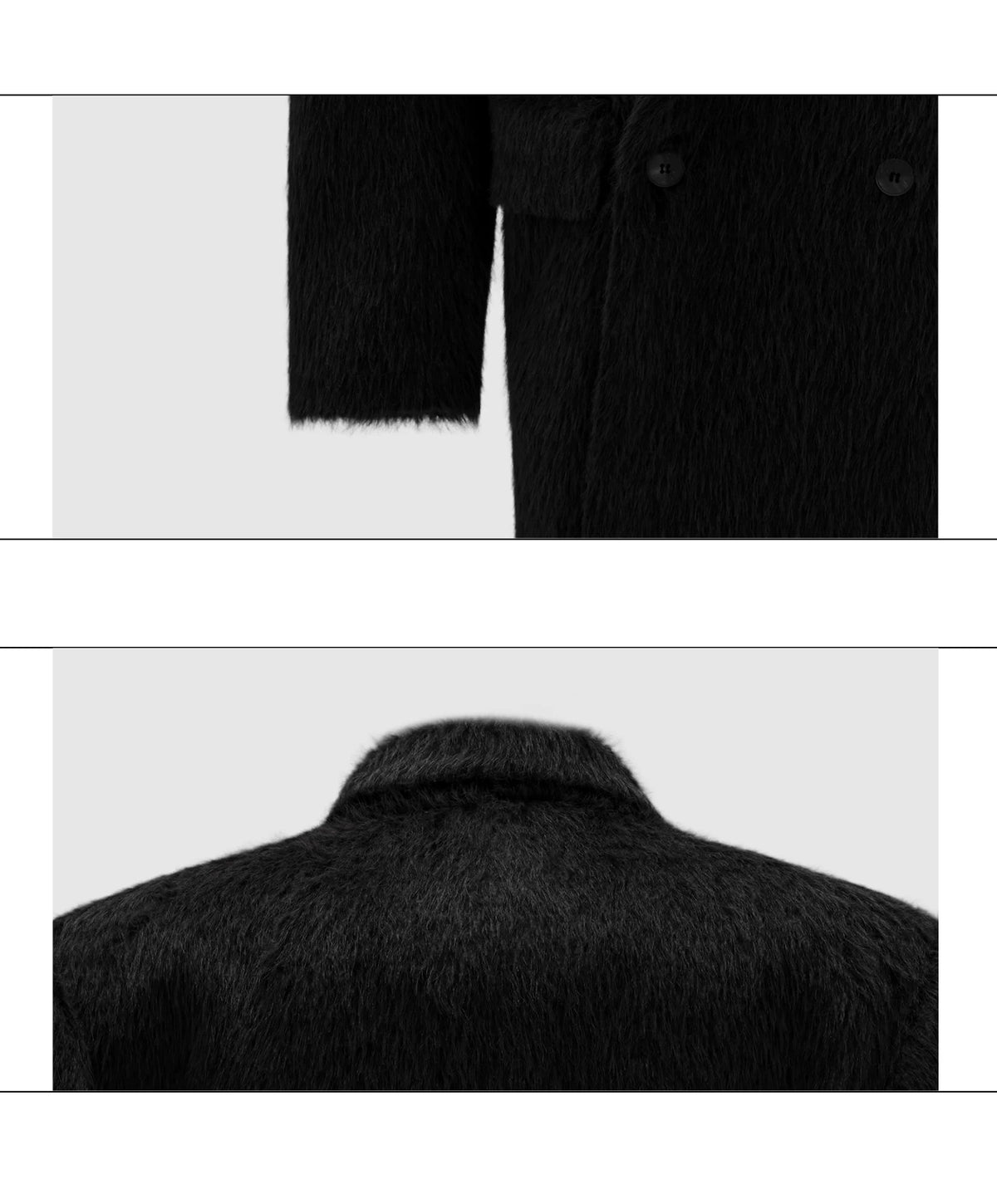 Longline Double-Breasted Alpaca Wool Blend Coat - description image 15