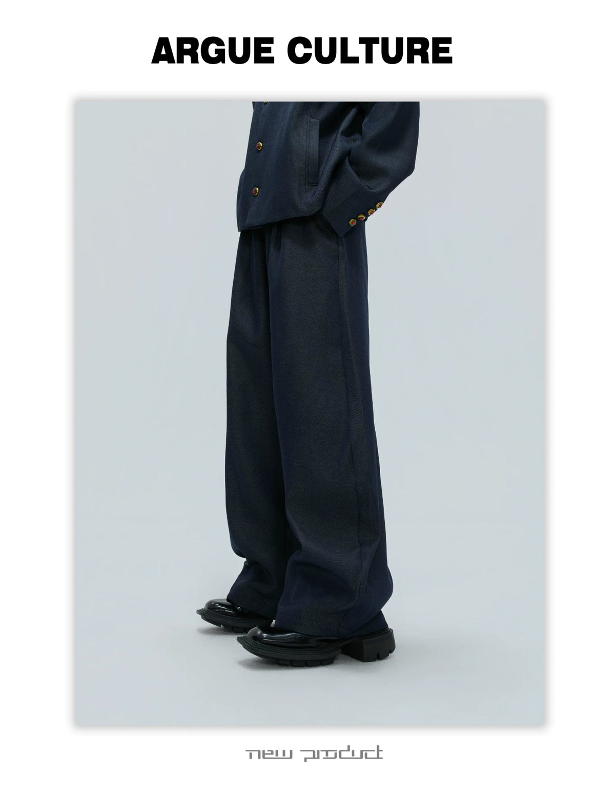 Cropped Stand-Collar Cotton-Wool Jacket Set - description image 5