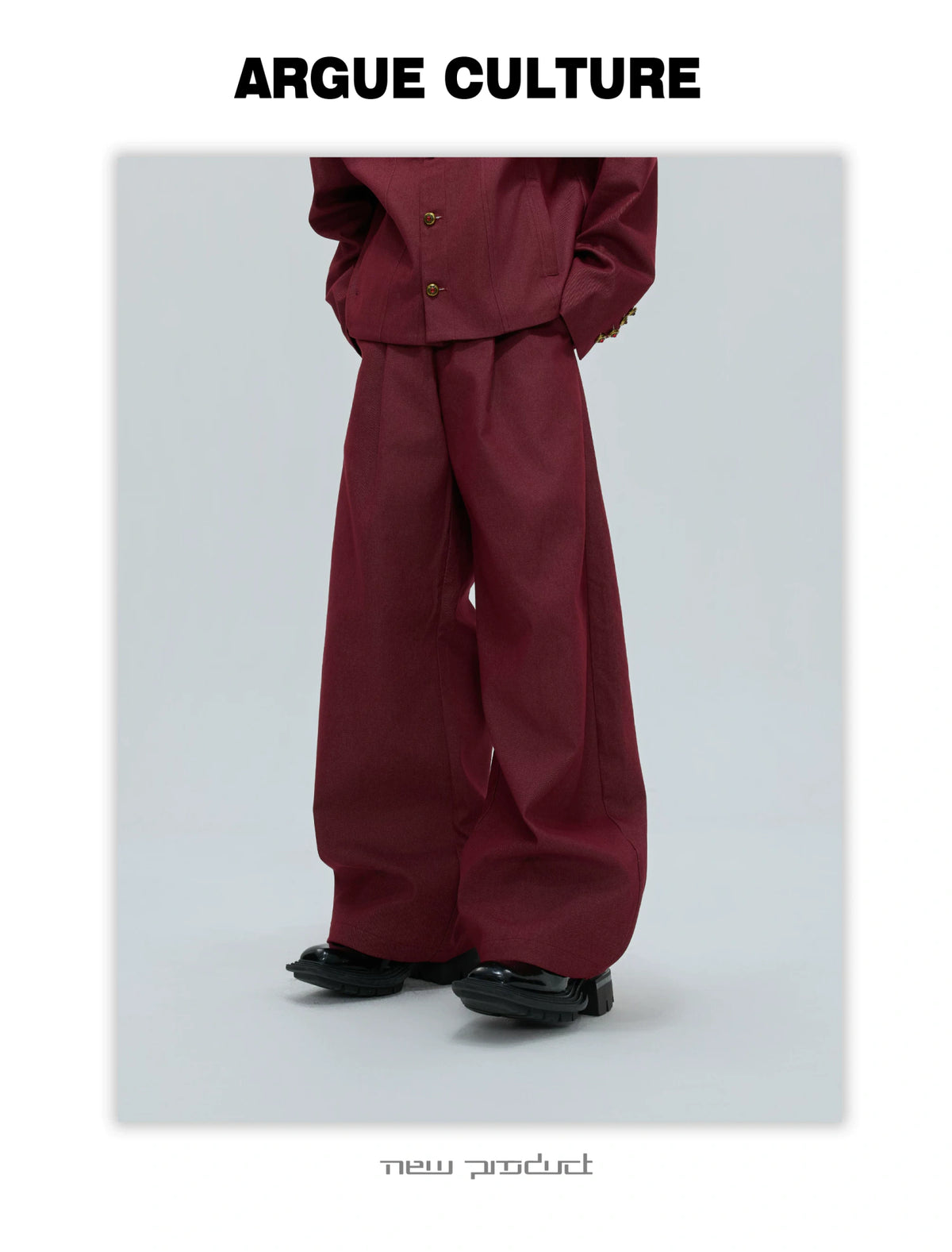Cropped Stand-Collar Cotton-Wool Jacket Set - description image 9