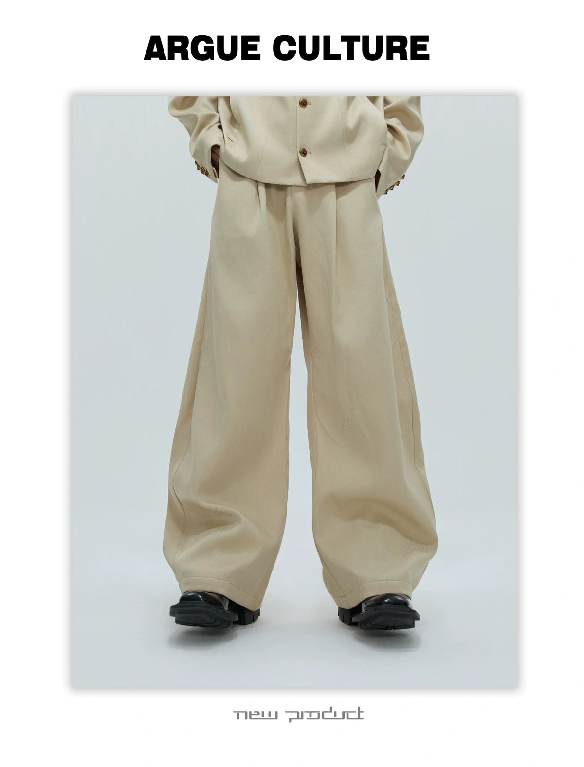 Cropped Stand-Collar Cotton-Wool Jacket Set - description image 20